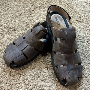 New Men's ECCO Leather Roman Sandals Size 12.5 / 47